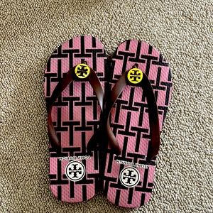 Tory Burch brown flip flops size 7